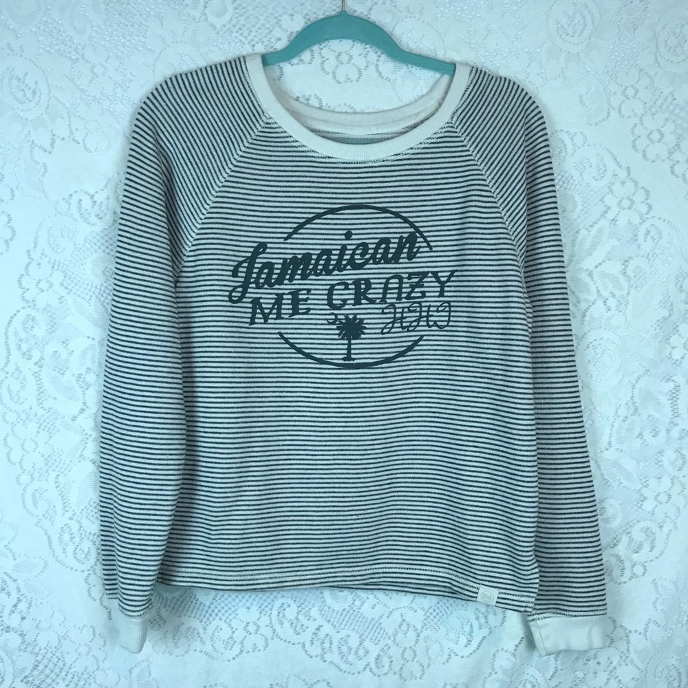 Blue 84 Stripped white and gray sweater